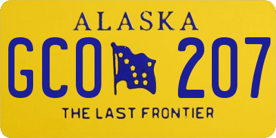AK license plate GCO207