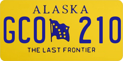 AK license plate GCO210