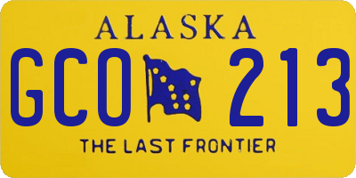 AK license plate GCO213