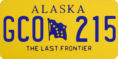 AK license plate GCO215