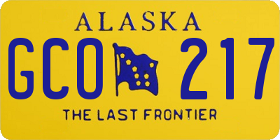 AK license plate GCO217