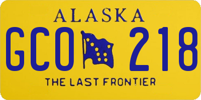 AK license plate GCO218