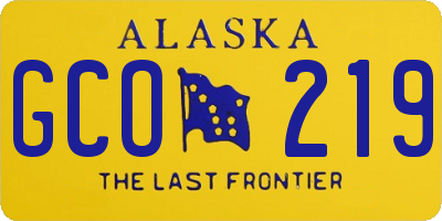 AK license plate GCO219