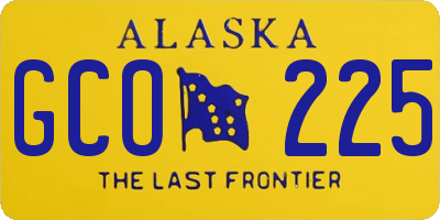AK license plate GCO225