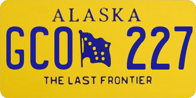 AK license plate GCO227