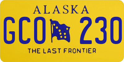 AK license plate GCO230
