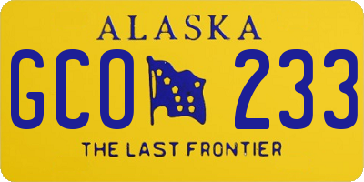 AK license plate GCO233