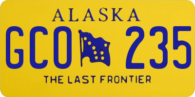 AK license plate GCO235