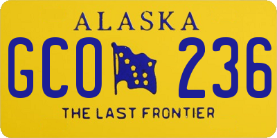 AK license plate GCO236
