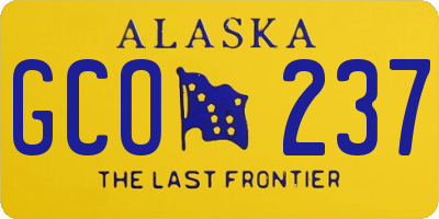 AK license plate GCO237