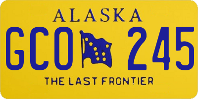 AK license plate GCO245