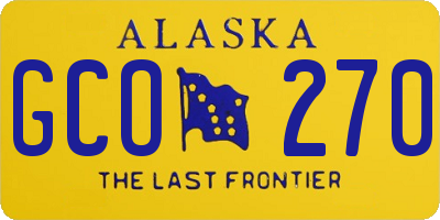 AK license plate GCO270