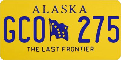 AK license plate GCO275