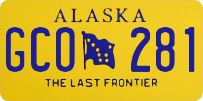 AK license plate GCO281