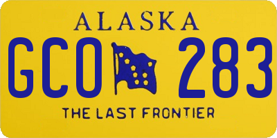 AK license plate GCO283