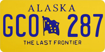 AK license plate GCO287