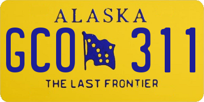 AK license plate GCO311
