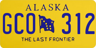 AK license plate GCO312