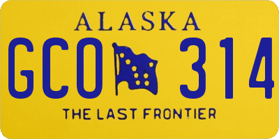 AK license plate GCO314