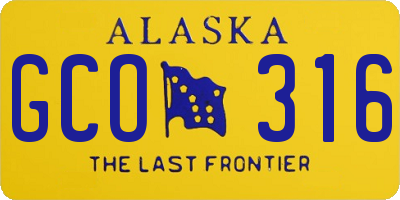 AK license plate GCO316
