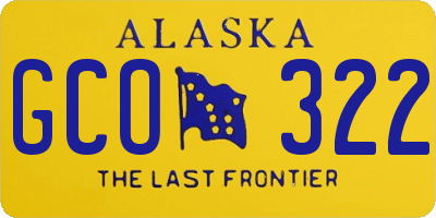 AK license plate GCO322