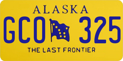 AK license plate GCO325