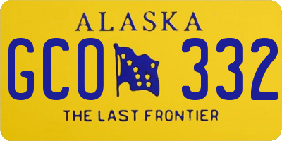 AK license plate GCO332