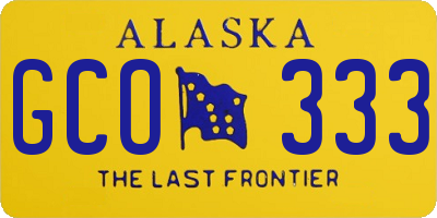 AK license plate GCO333