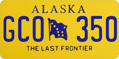 AK license plate GCO350