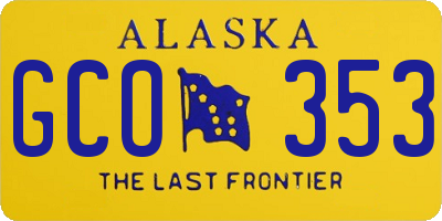 AK license plate GCO353