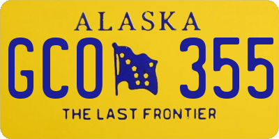 AK license plate GCO355