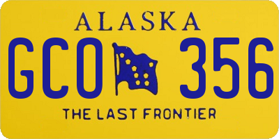 AK license plate GCO356