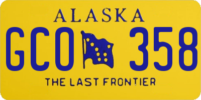 AK license plate GCO358