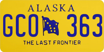 AK license plate GCO363