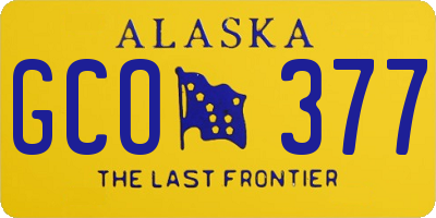 AK license plate GCO377