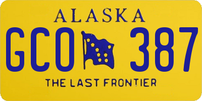 AK license plate GCO387