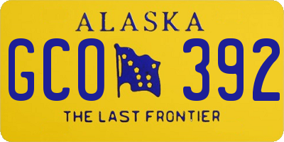AK license plate GCO392