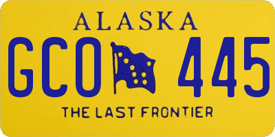 AK license plate GCO445