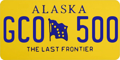 AK license plate GCO500