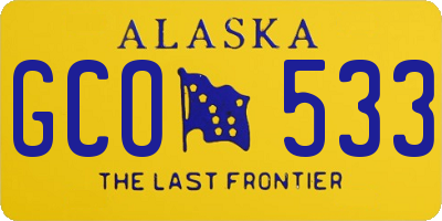 AK license plate GCO533