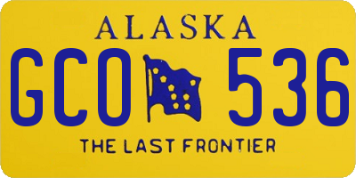 AK license plate GCO536