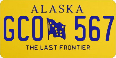 AK license plate GCO567