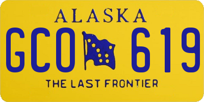 AK license plate GCO619