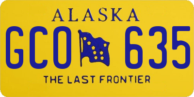 AK license plate GCO635