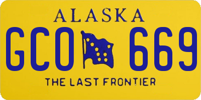 AK license plate GCO669