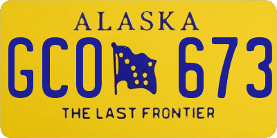 AK license plate GCO673