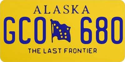 AK license plate GCO680
