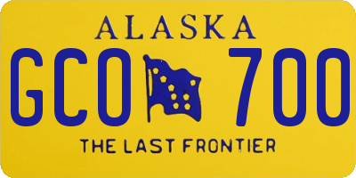 AK license plate GCO700