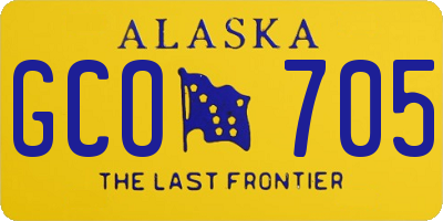 AK license plate GCO705