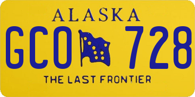 AK license plate GCO728